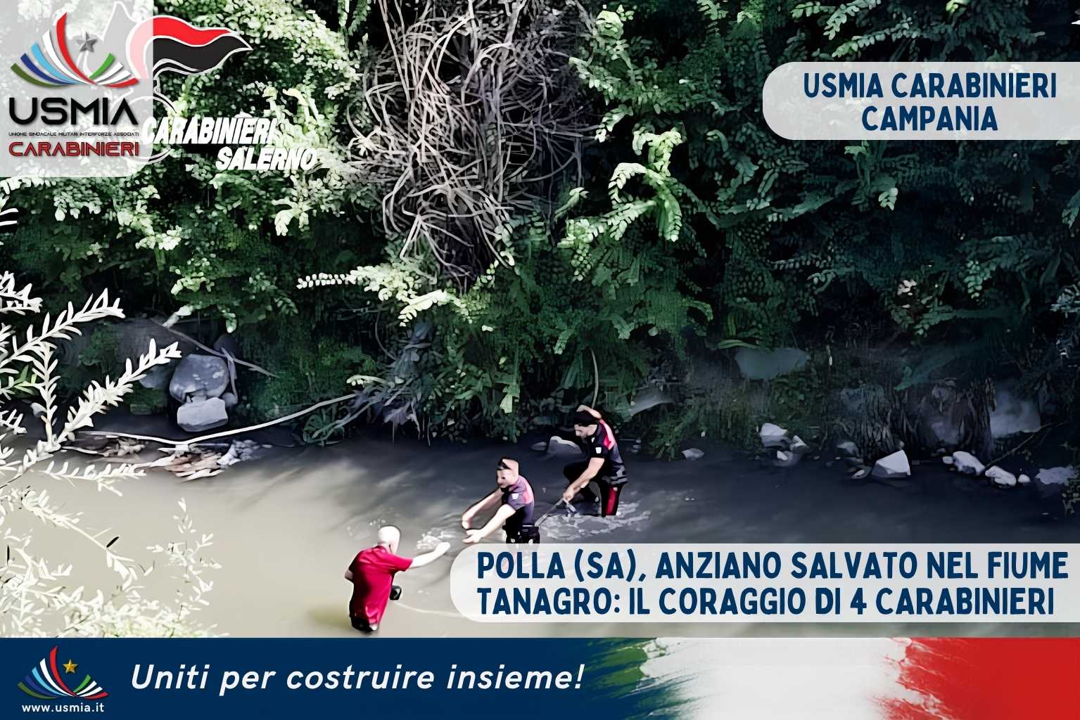 Carabinieri di Polla salvano anziano nel fiume Tanagro